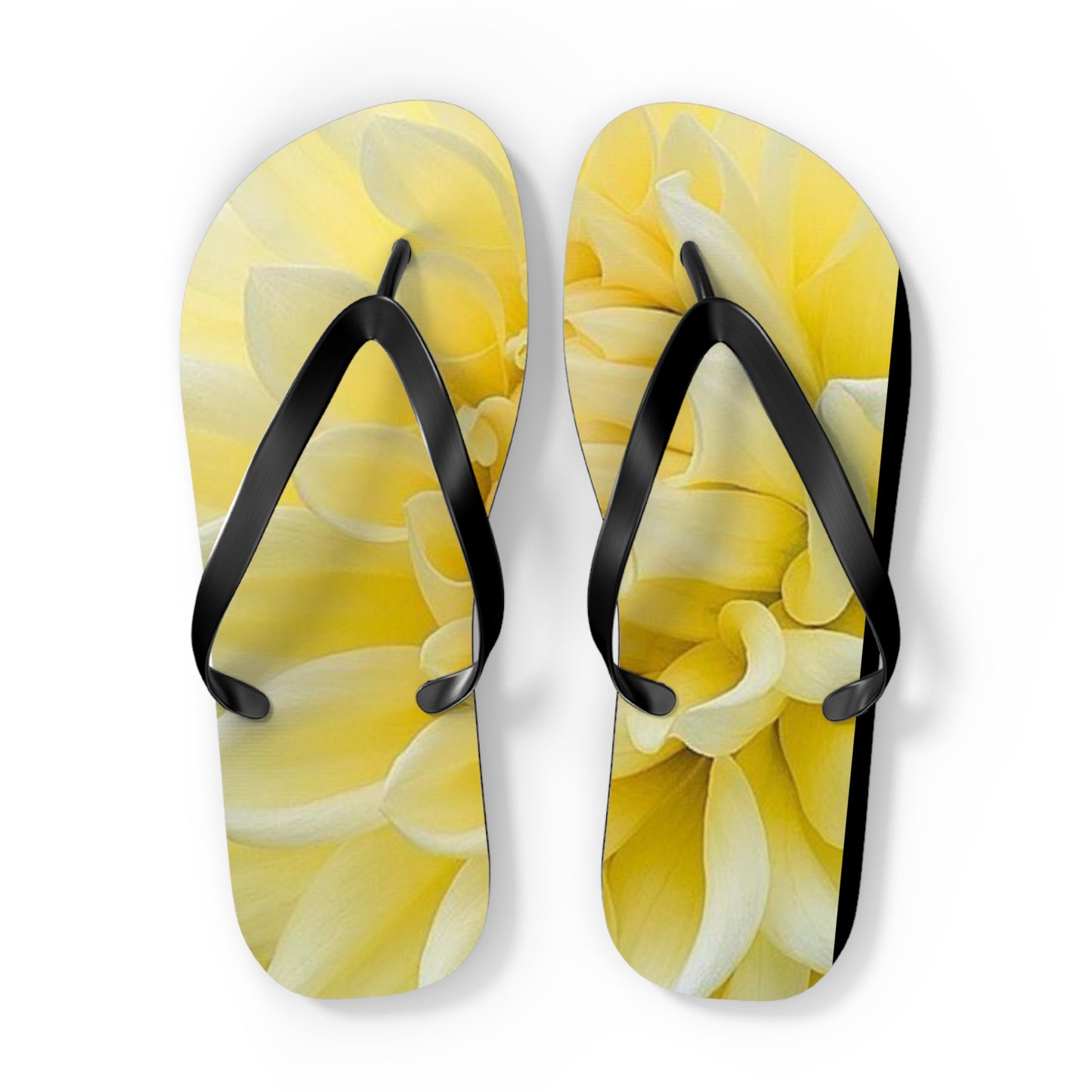 Yellow Dahlia Flip Flops