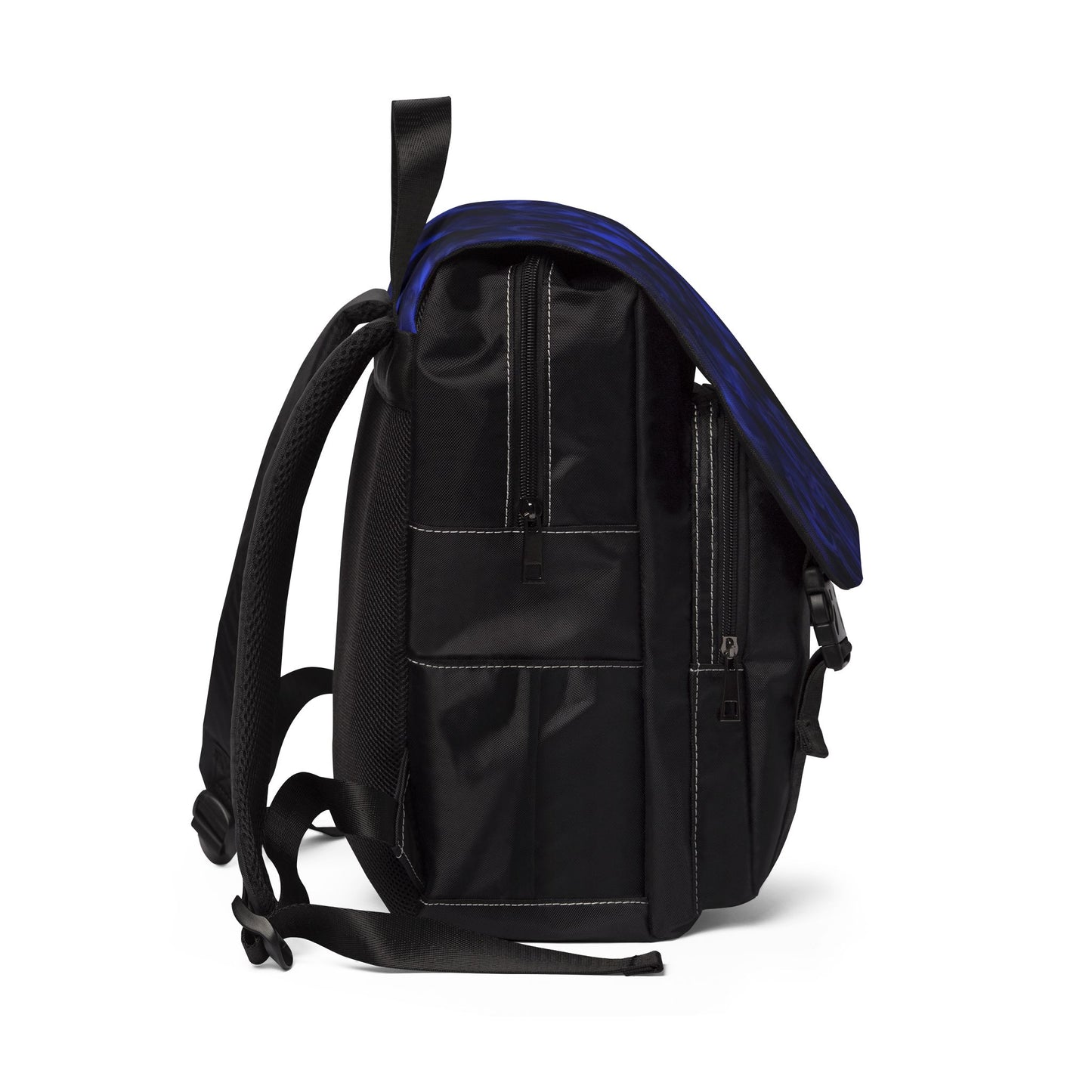 Dark Blue Roses Flap Backpack
