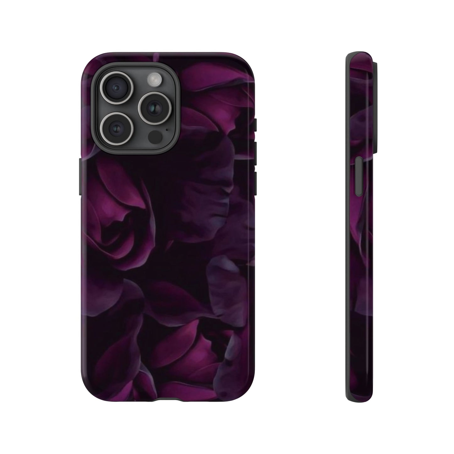Dark Purple Floral Tough Phone Case
