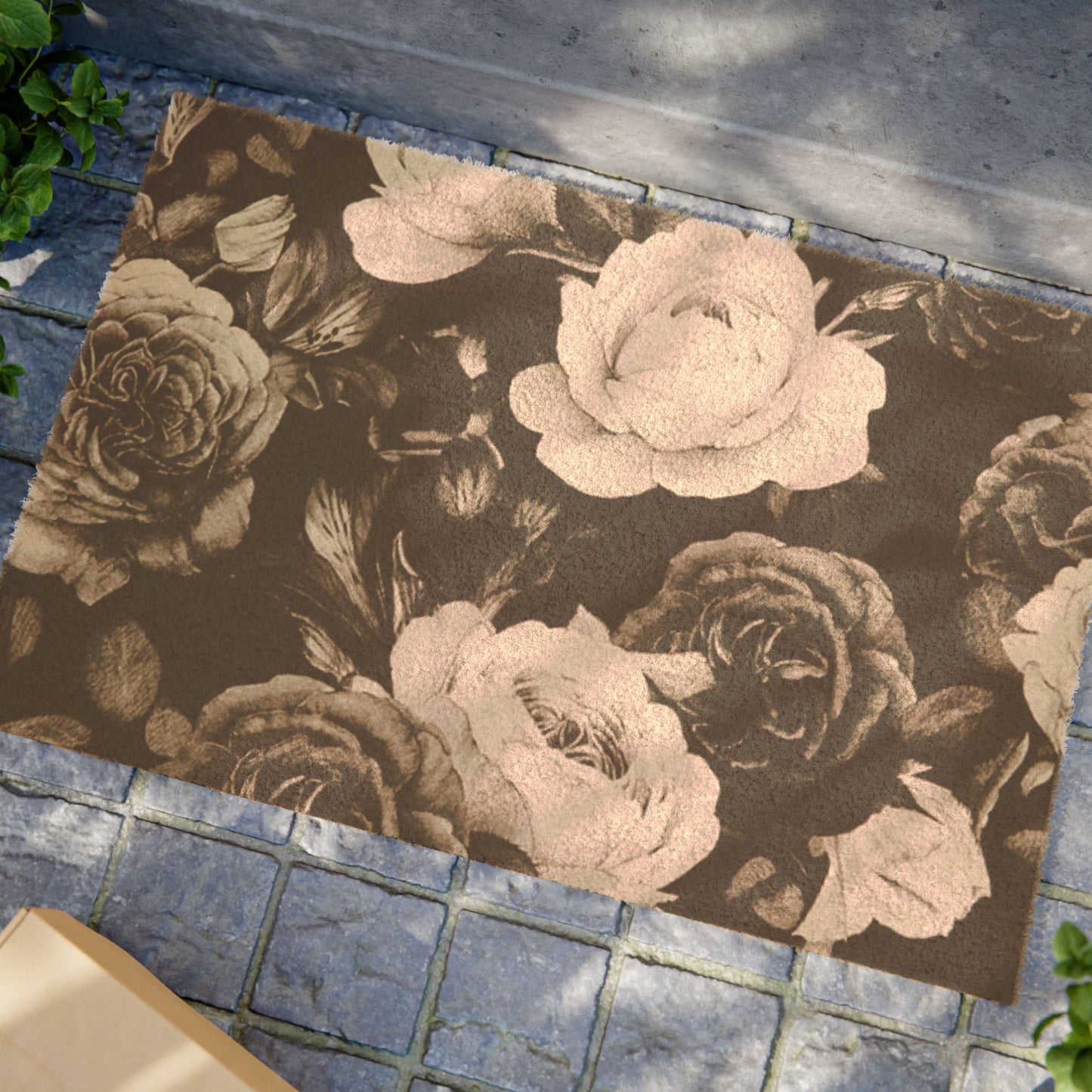 Black & White Floral Doormat