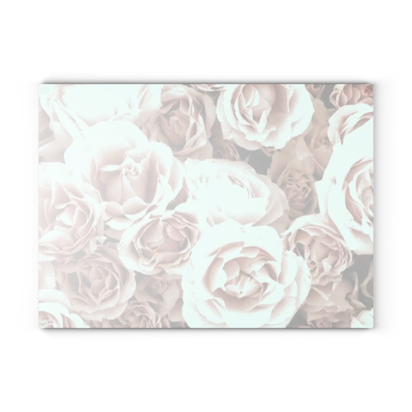 Light Pink Roses Glass Cutting Board – Elegant Floral Touch
