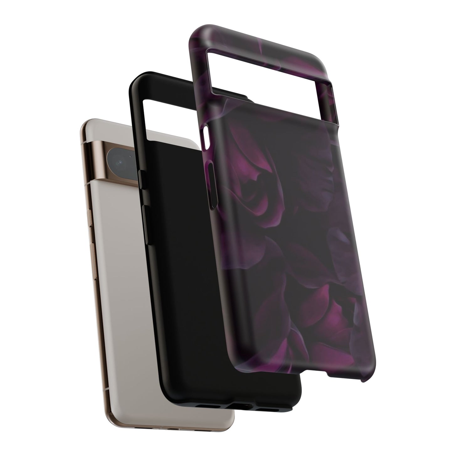 Dark Purple Floral Tough Phone Case