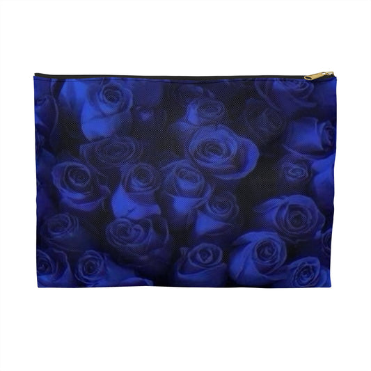 Dark Blue Roses Accessory Pouch