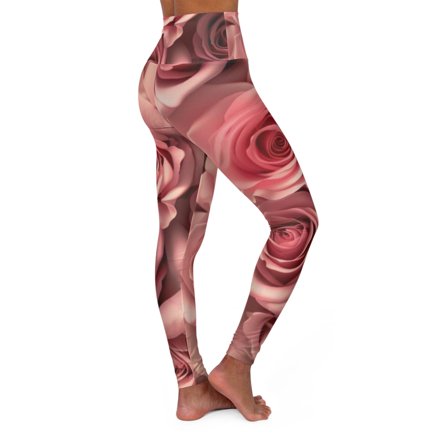 Pink Roses  Exercise Leggings