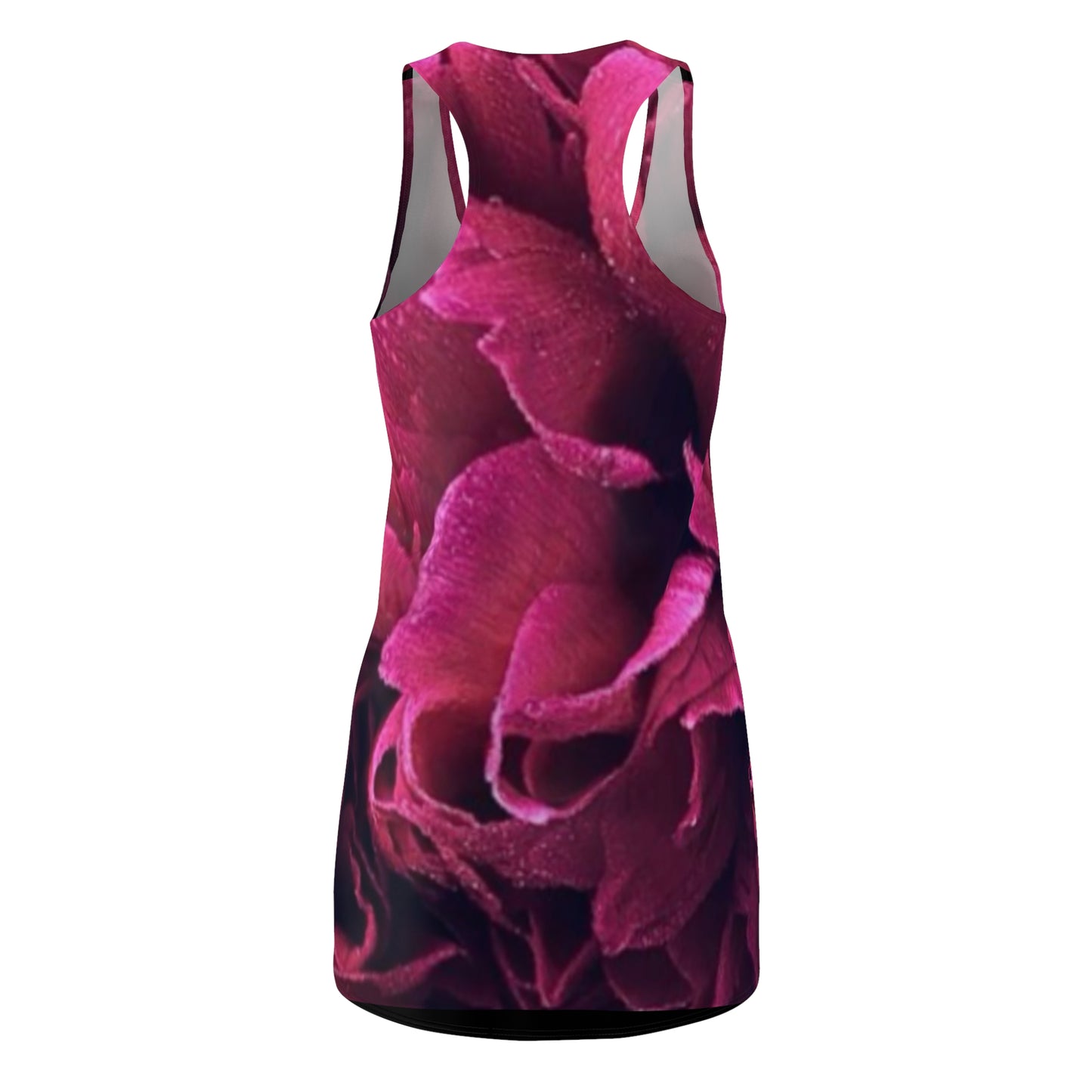 Magenta All Over Floral Design Racerback Dress