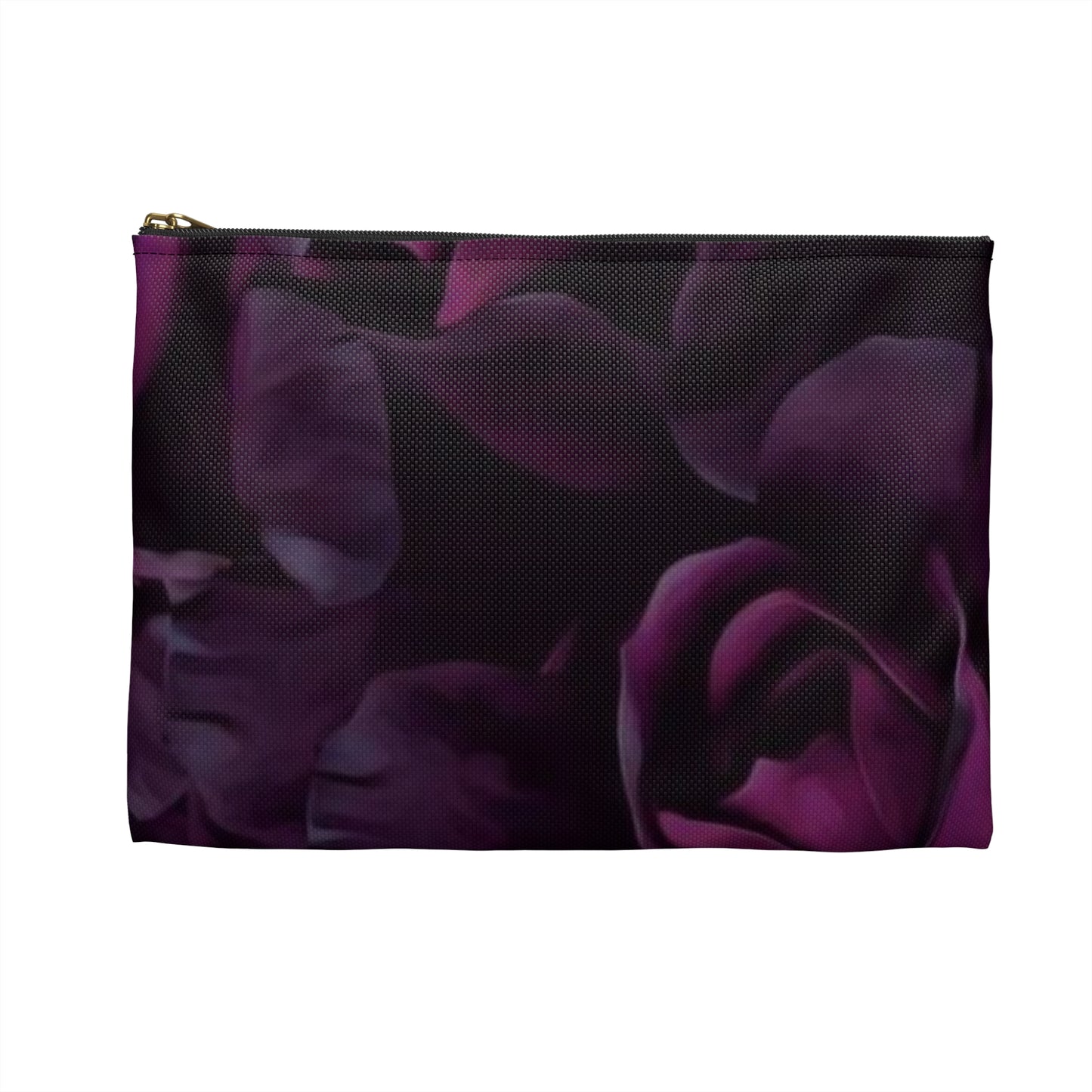 Dark Purple Floral Accessory Pouch