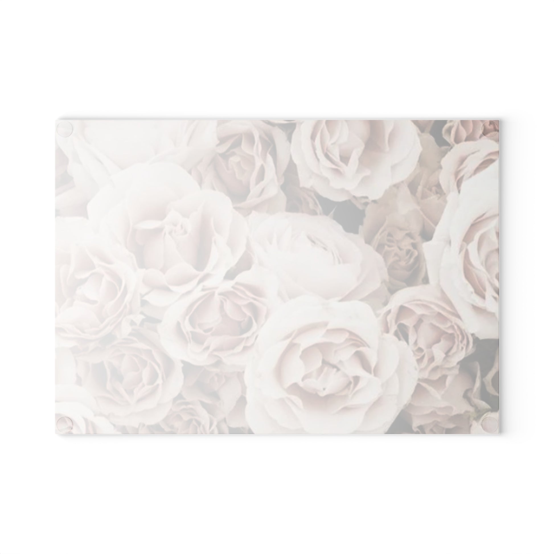 Light Pink Roses Glass Cutting Board – Elegant Floral Touch