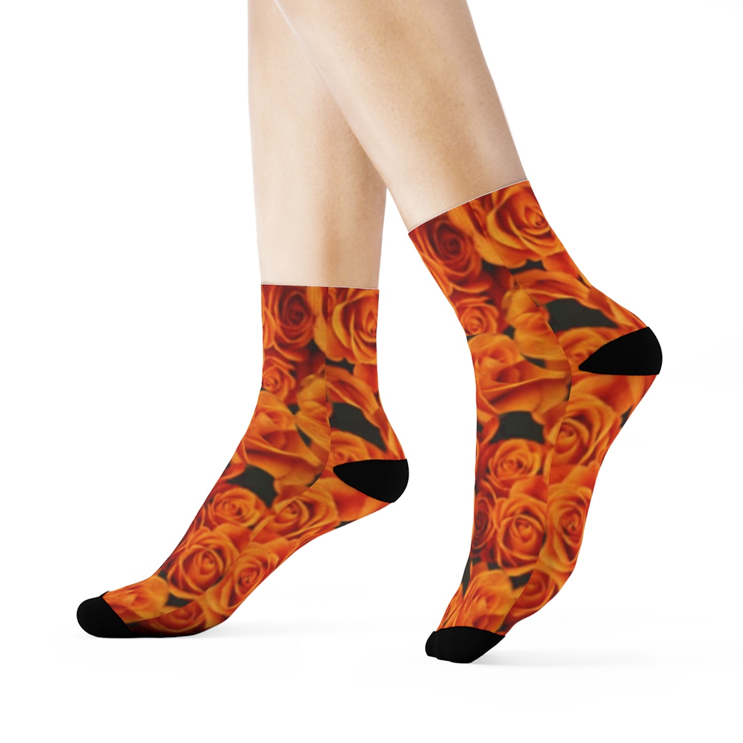 Orange Roses Socks