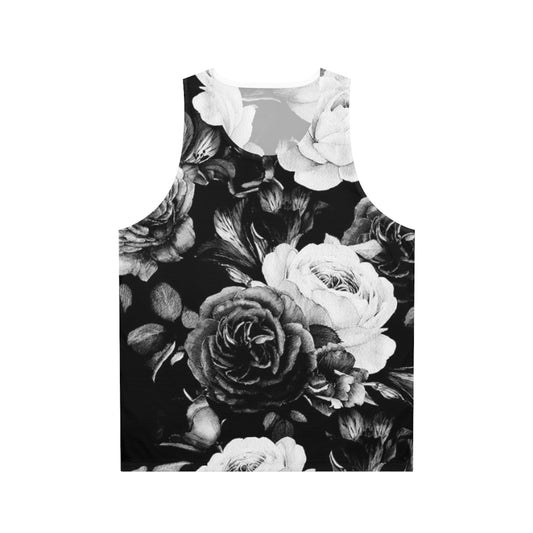 Black and White Floral Design Tank Top