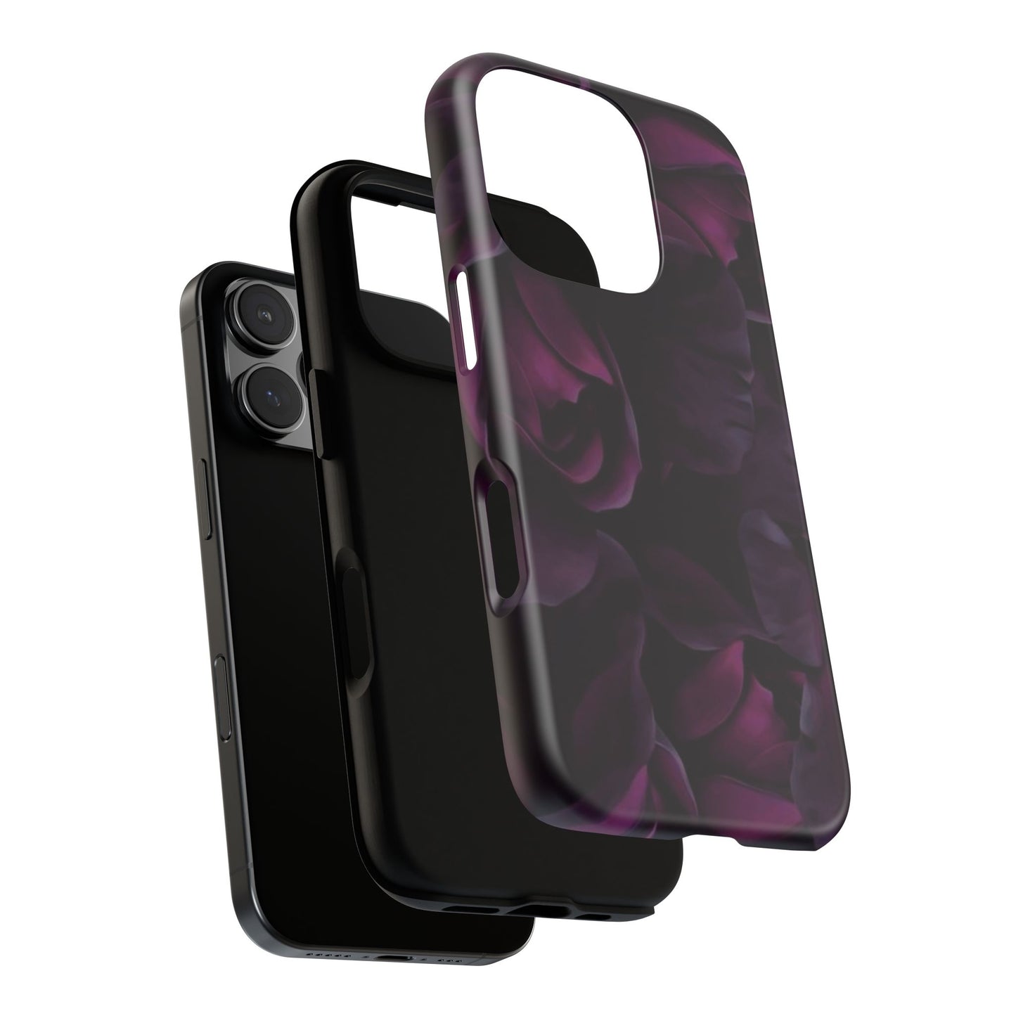 Dark Purple Floral Tough Phone Case