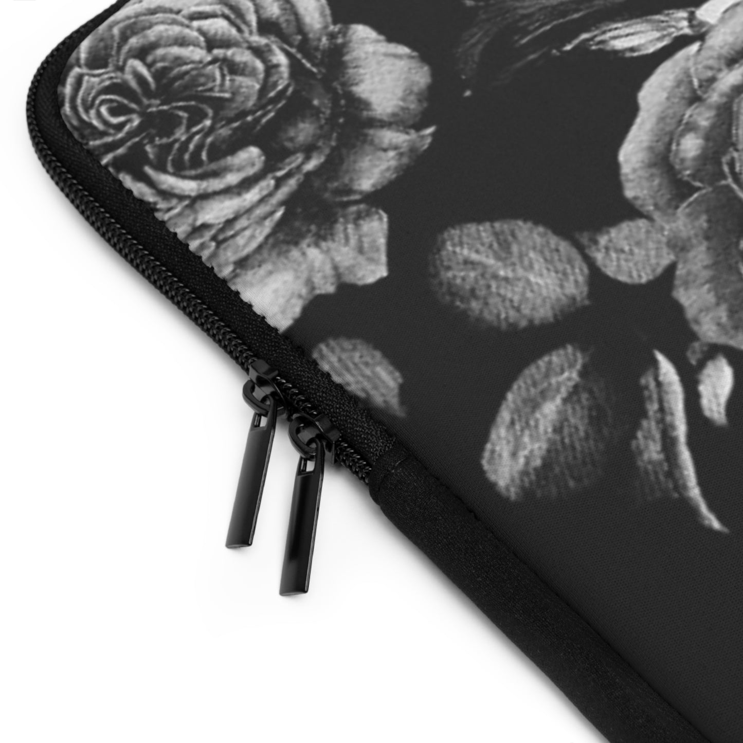 Black and White Floral Laptop Sleeve
