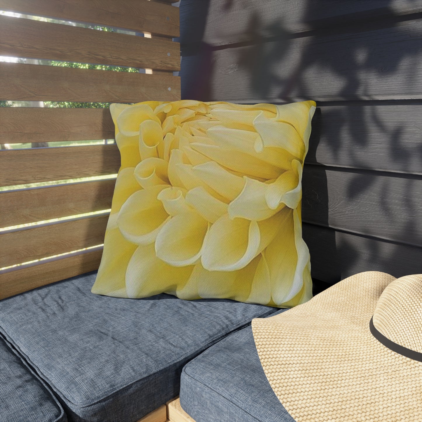 Yellow Dahlia Outdoor Pillow