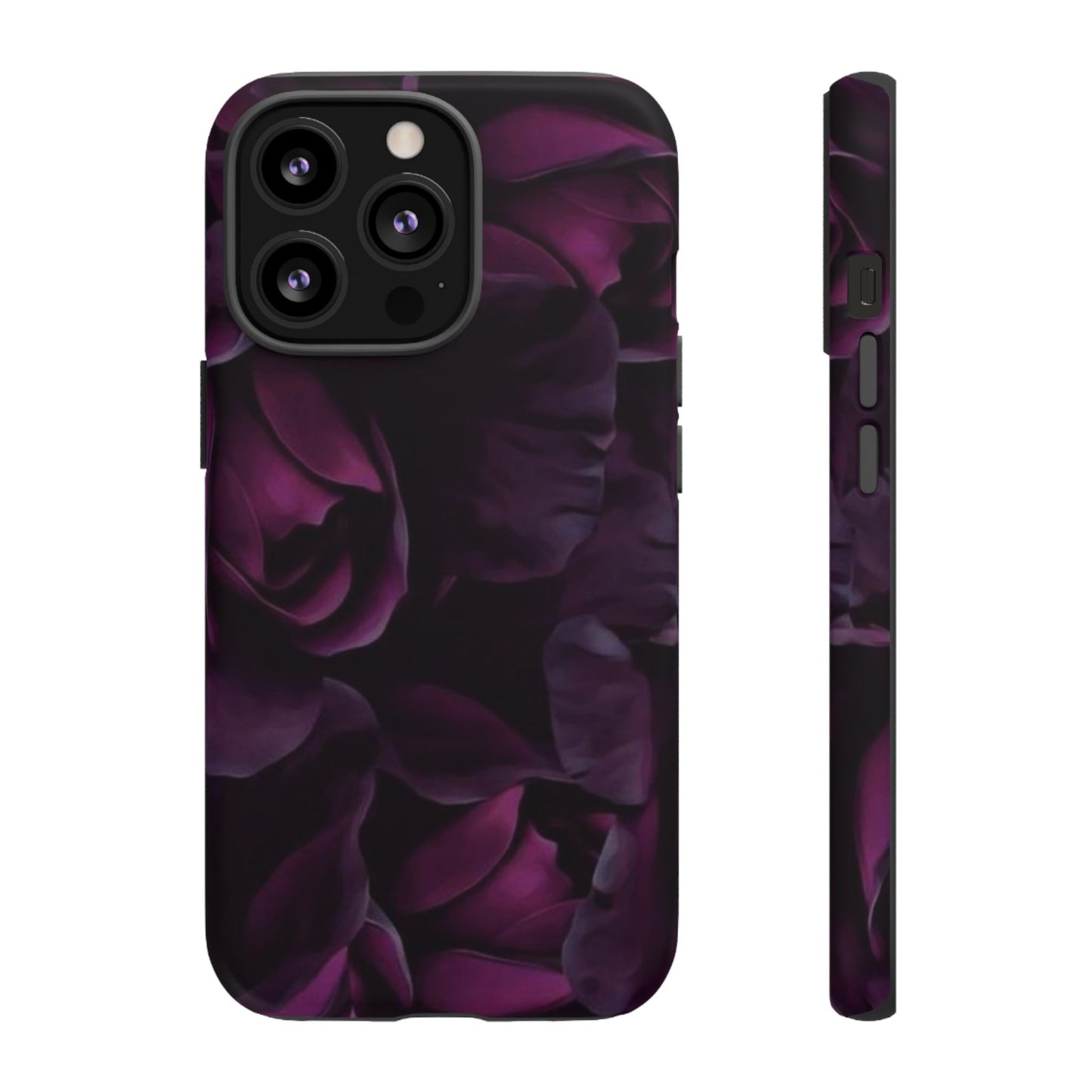 Dark Purple Floral Tough Phone Case