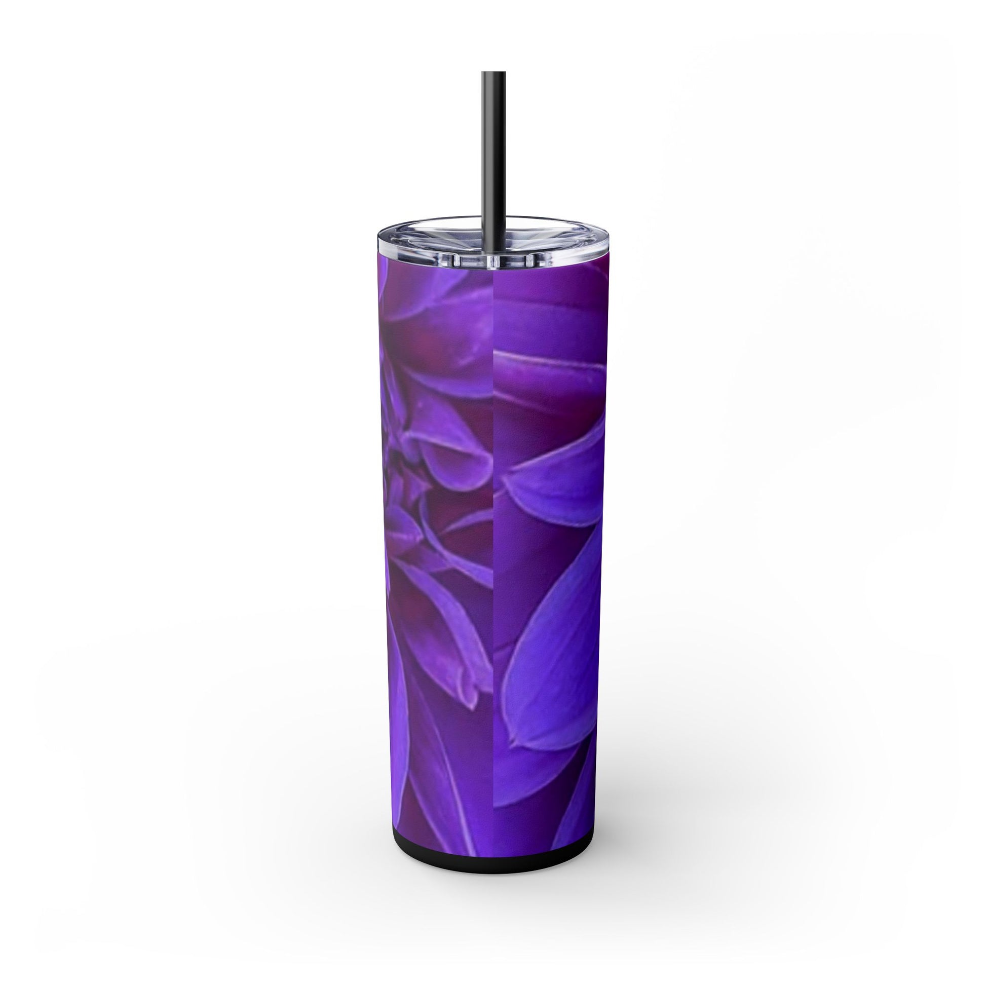 Purple Dahlia Skinny Tumbler – Durable Stainless Steel 20 oz