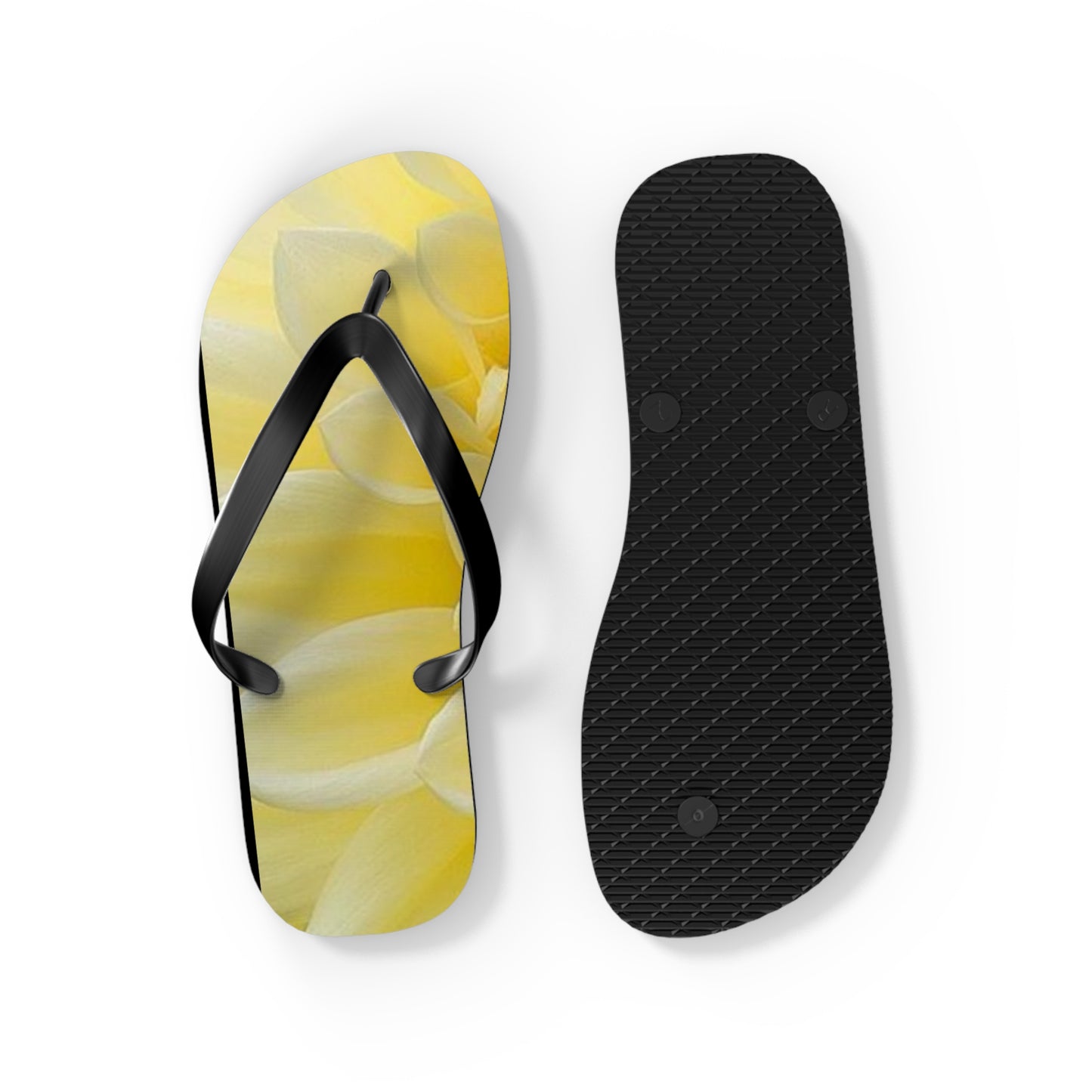 Yellow Dahlia Flip Flops