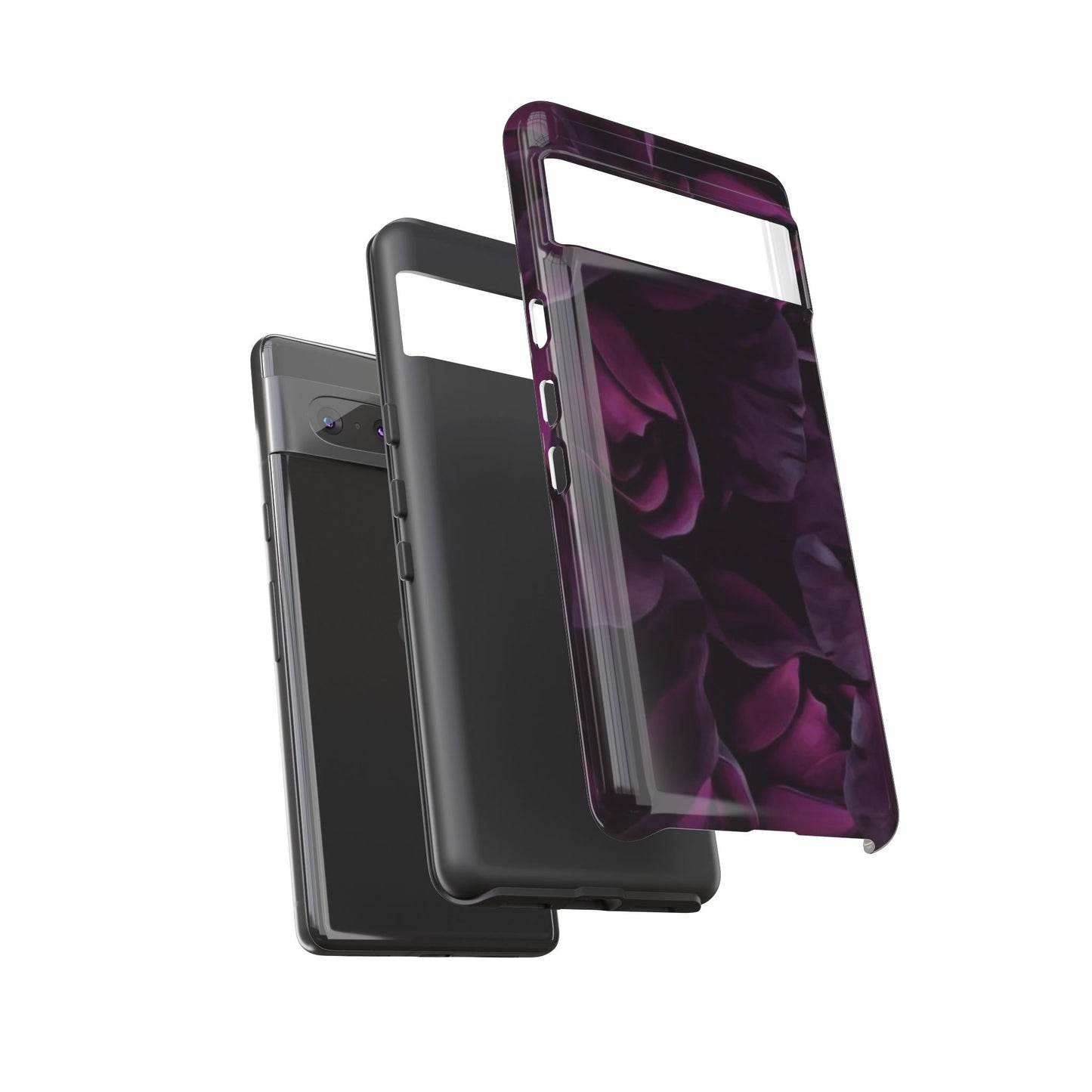 Dark Purple Floral Tough Phone Case