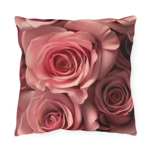 Pink Roses Outdoor Pillow