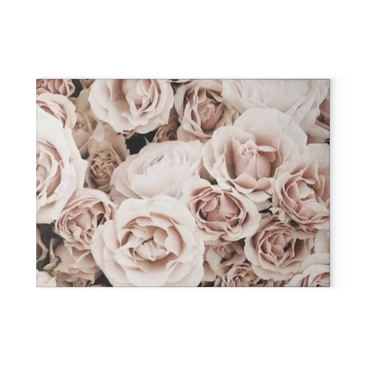 Light Pink Roses Glass Cutting Board – Elegant Floral Touch