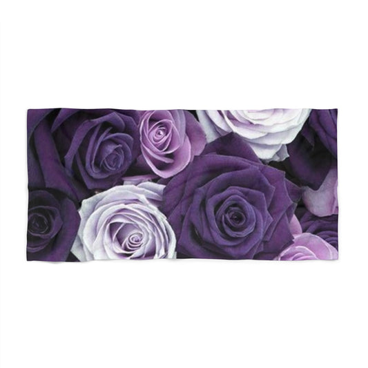 Floral Beach Soft Towel – Purple Roses