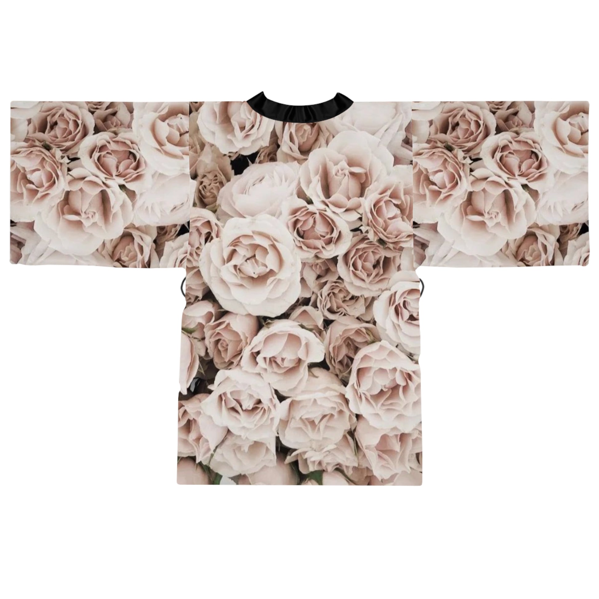 Light Pink Floral Japanese Style Kimono Robe