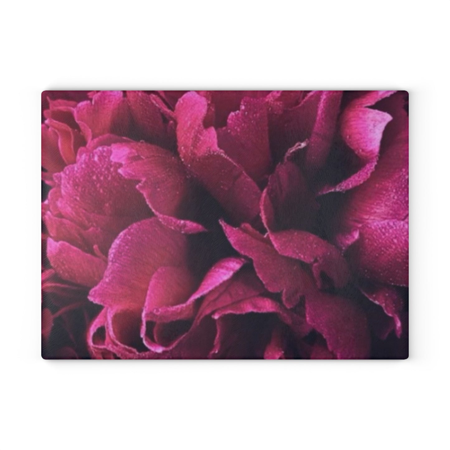 Magenta Floral Glass Cutting Board – Bright & Elegant Kitchen Accessory