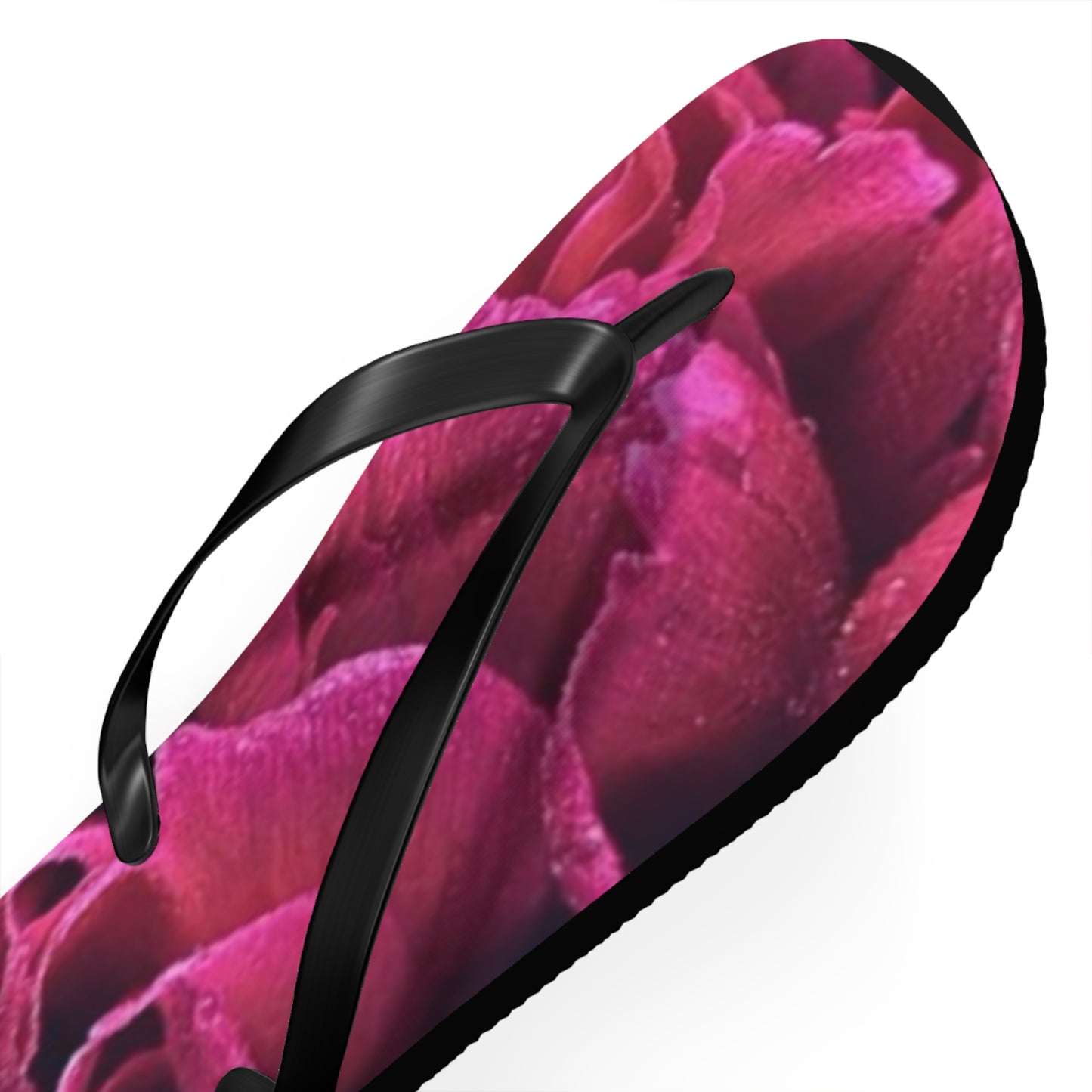 Magenta All Over Floral Design Flip Flops