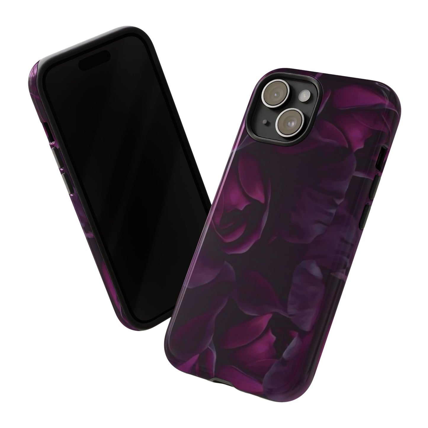 Dark Purple Floral Tough Phone Case