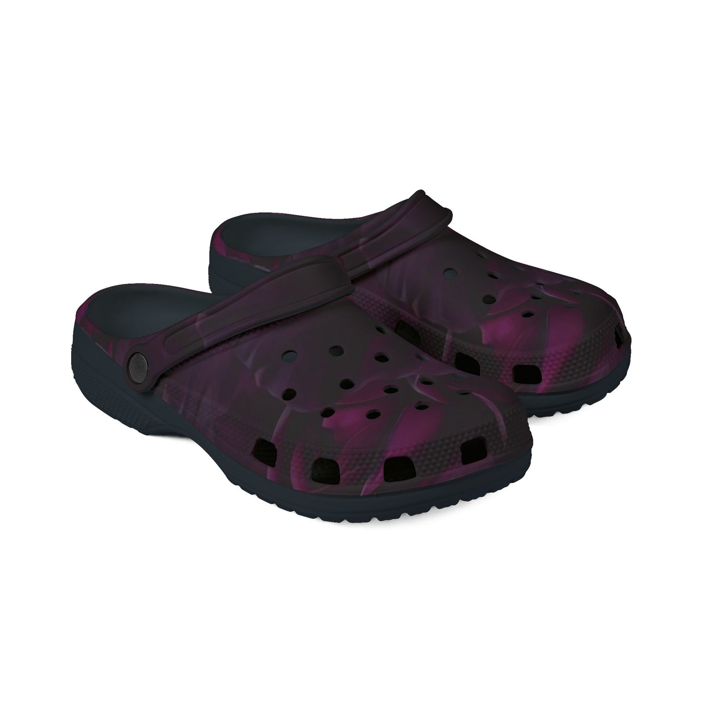 Dark Purple Floral Foam Shoes