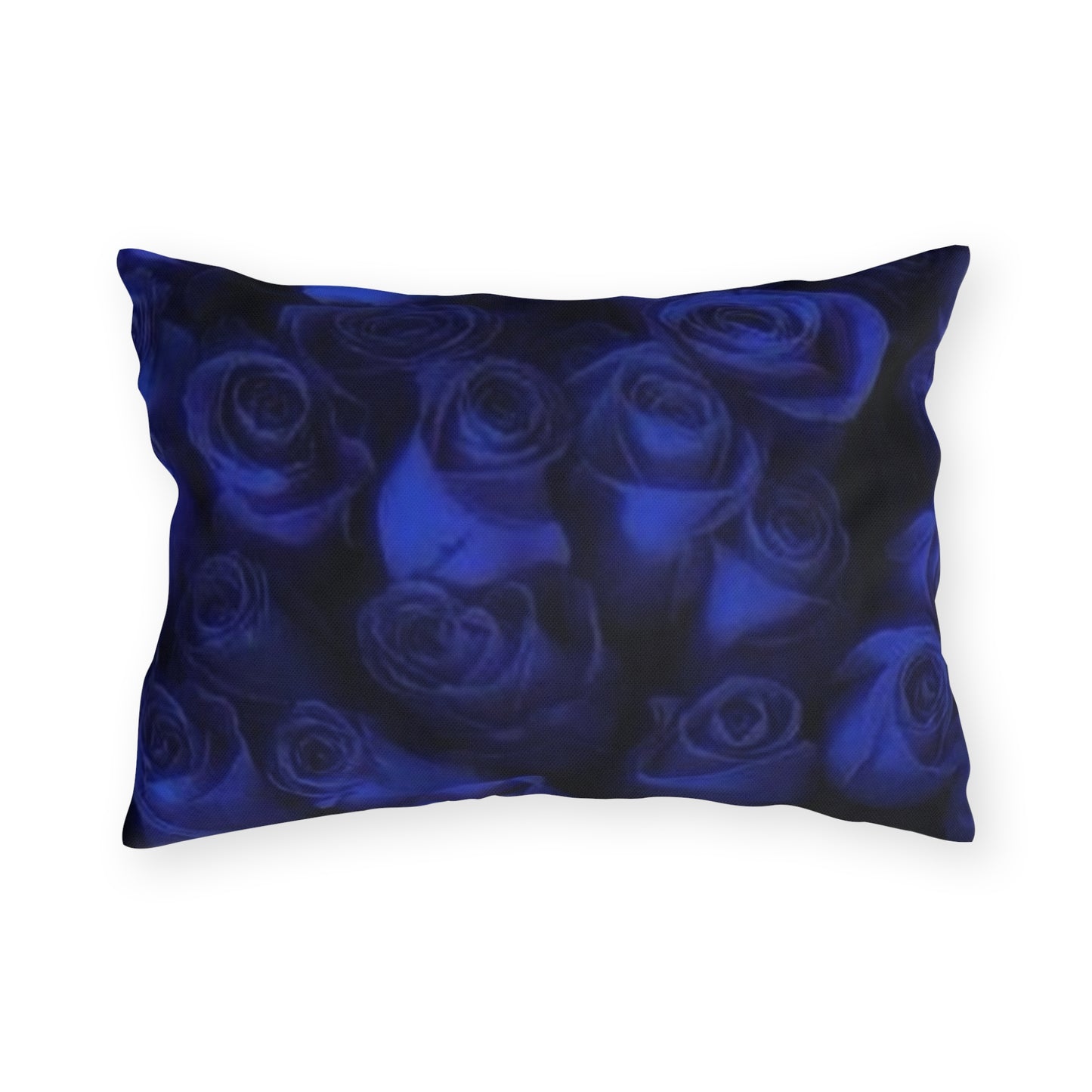Dark Blue Roses Outdoor Pillow