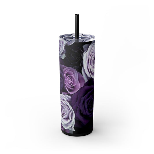 Purple Roses Skinny Tumbler – Durable Stainless Steel 20 oz