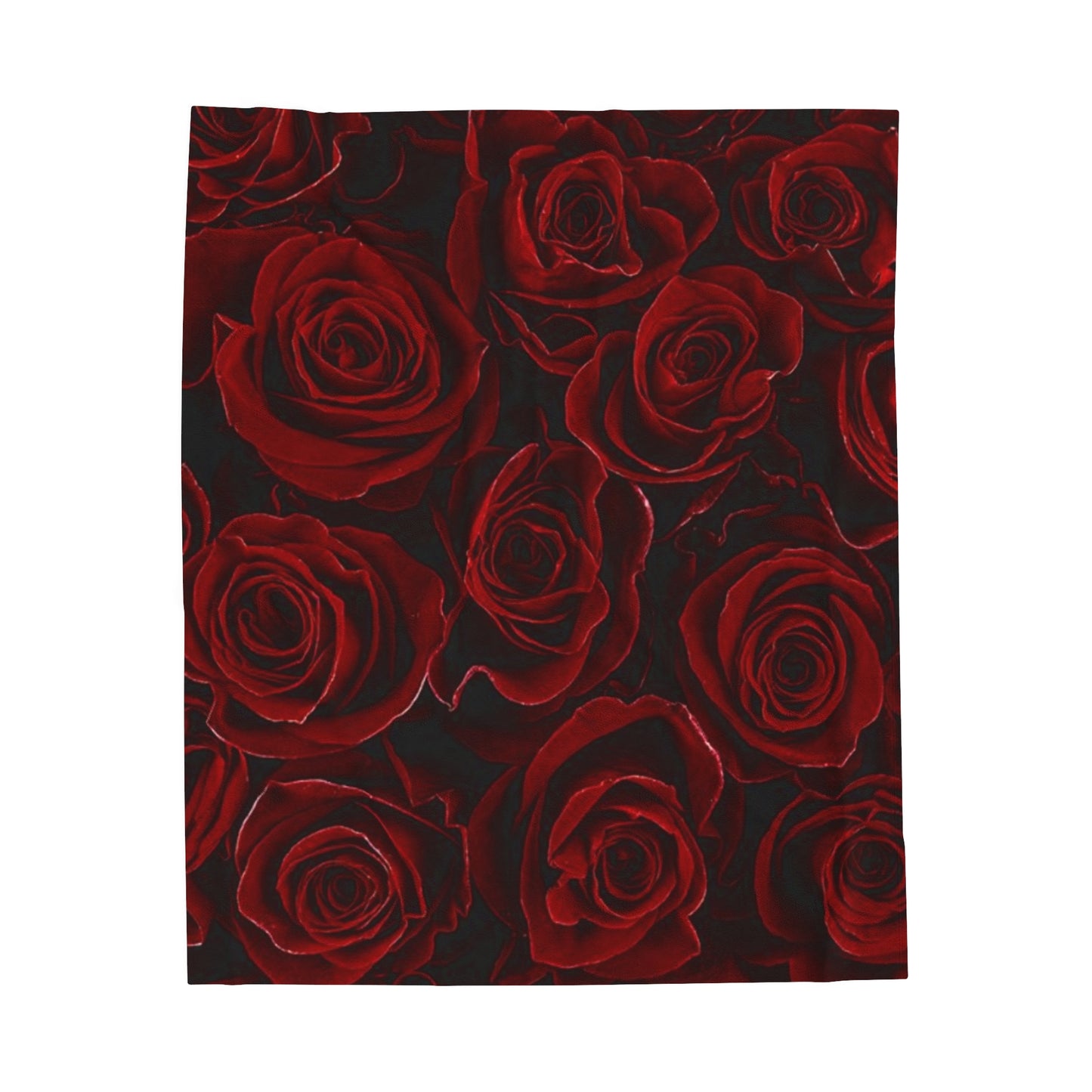 Soft Floral Blanket – Red Roses Pattern for Elegant Comfort