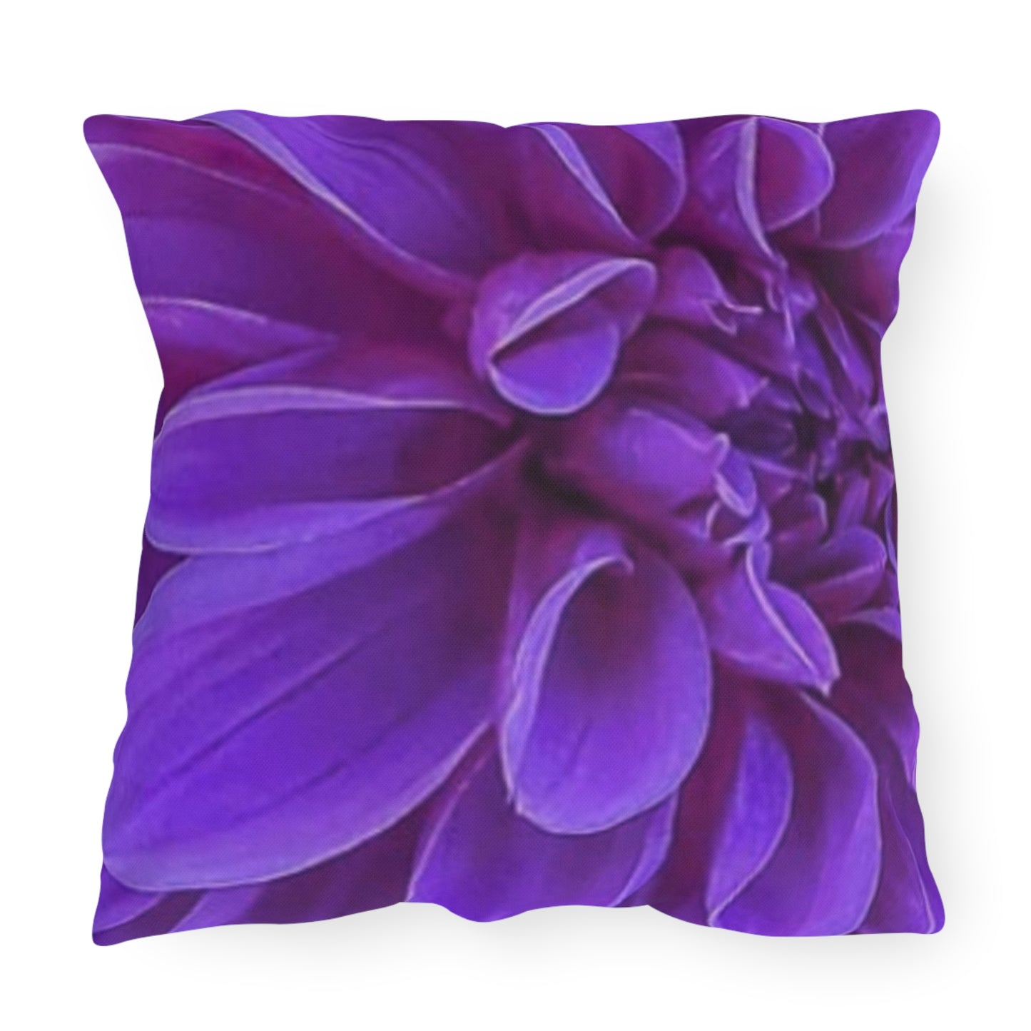  Purple Dahlia Floral Outdoor Pillow