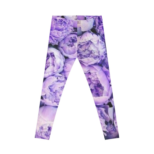 Purple Peony Comfortable Floral Casual Leggings