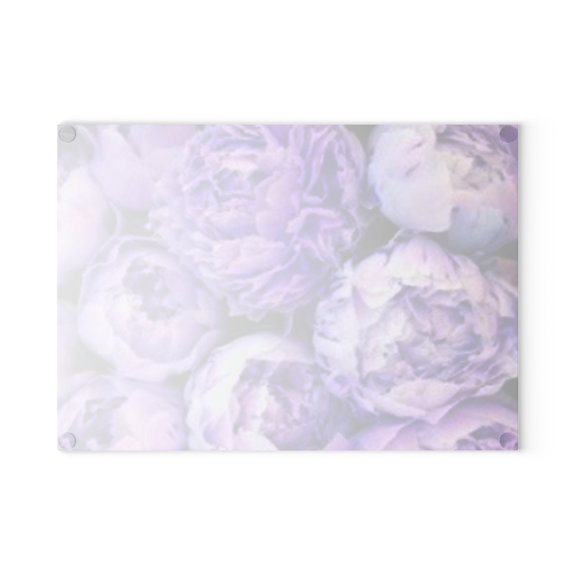 Purple Peony Floral Glass Cutting Board – Premium Kitchen Decor