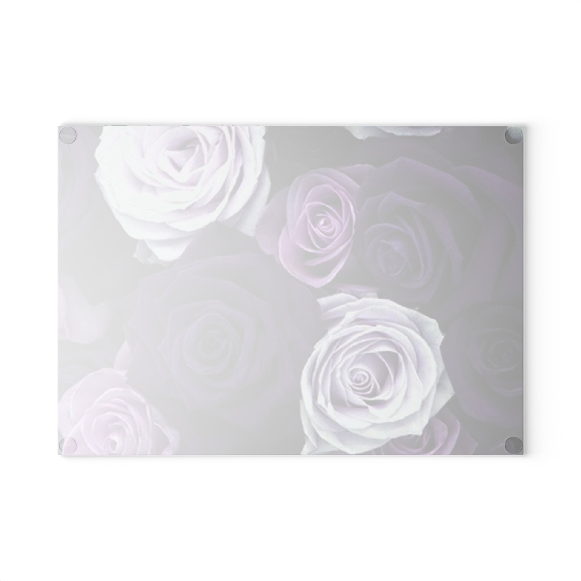 Purple Roses Floral Glass Cutting Board – Decorative Kitchen Must-Have