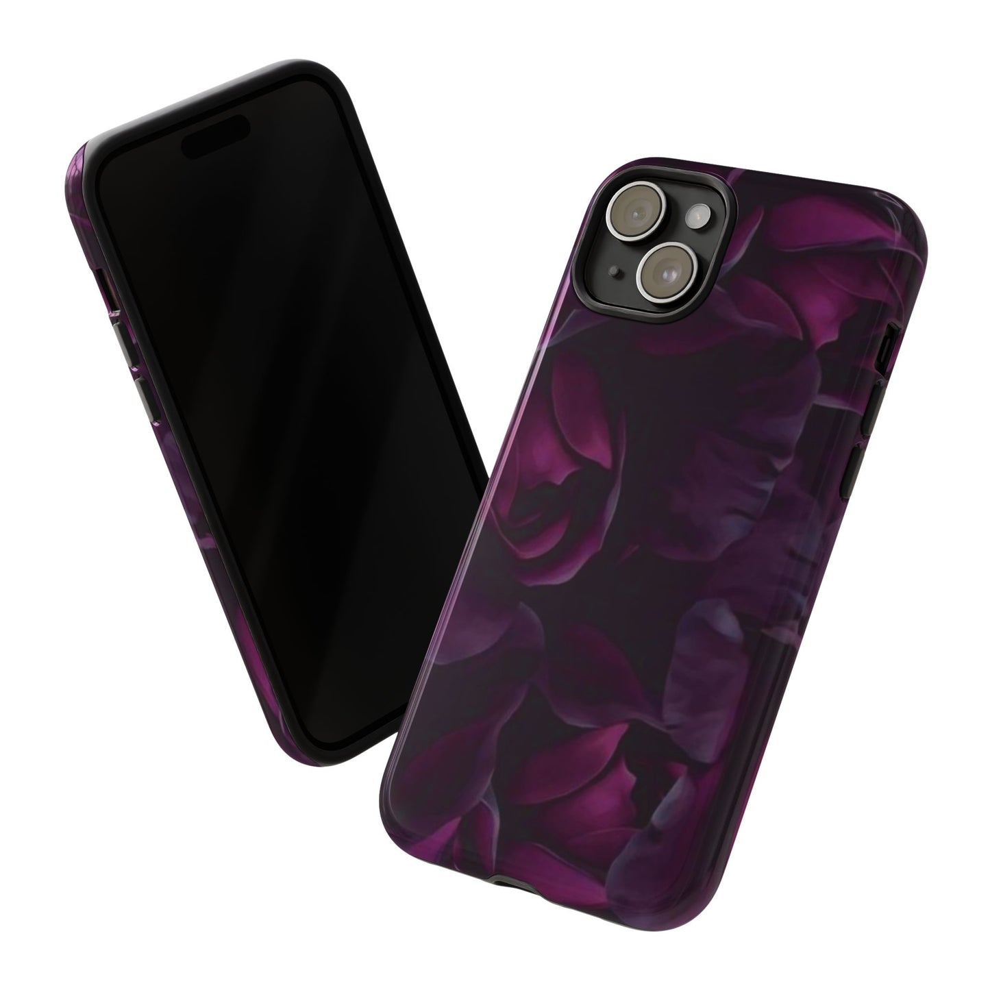 Dark Purple Floral Tough Phone Case