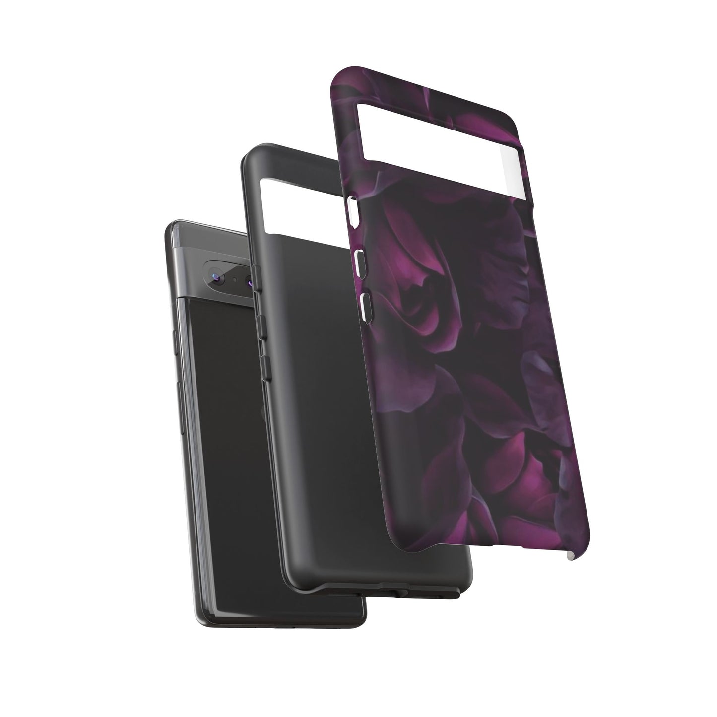 Dark Purple Floral Tough Phone Case
