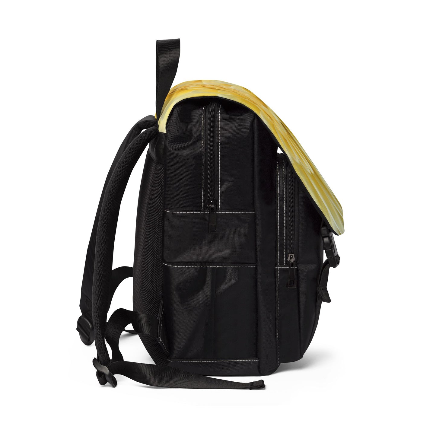Yellow Dahlia Flap Backpack