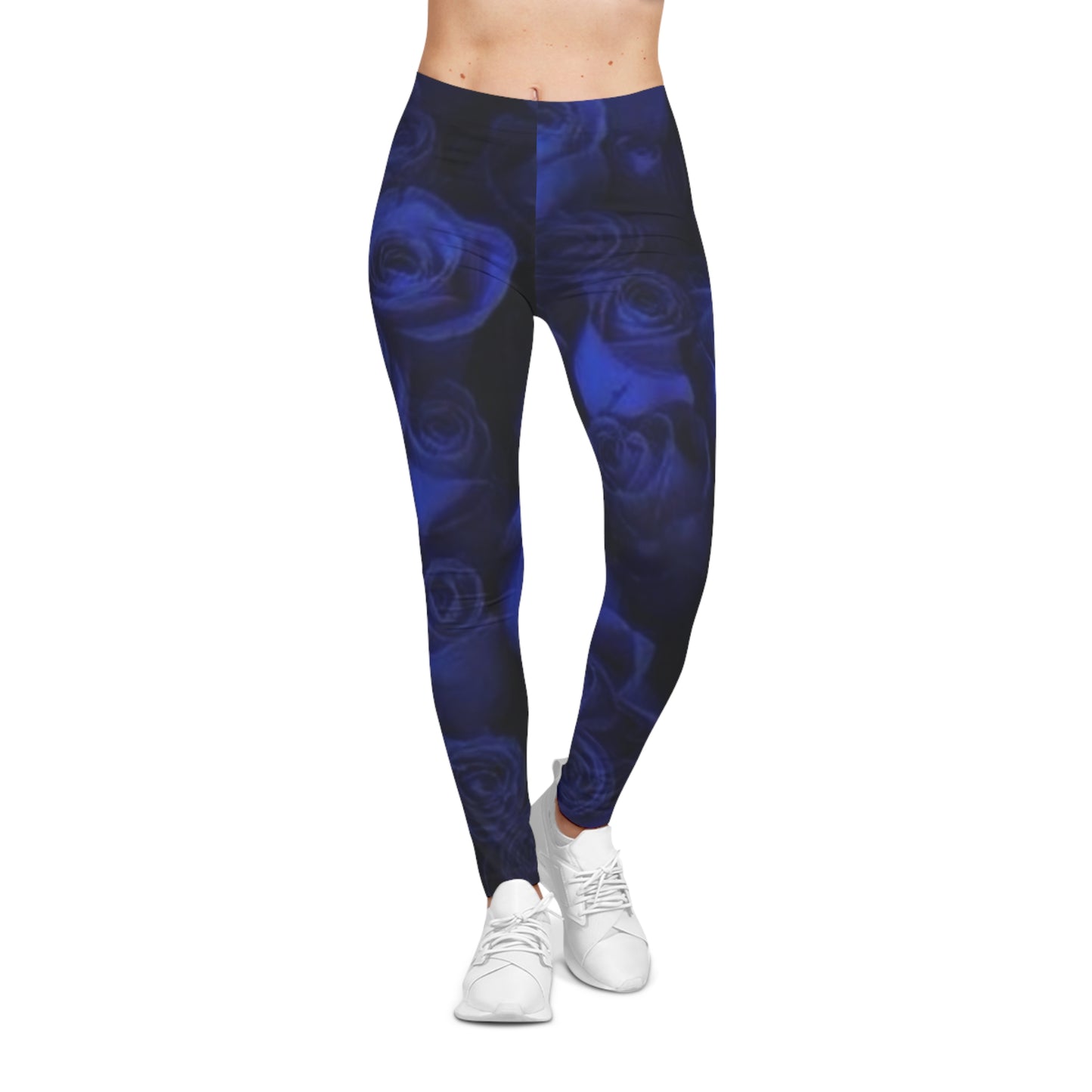 Dark Blue Roses Casual Leggings