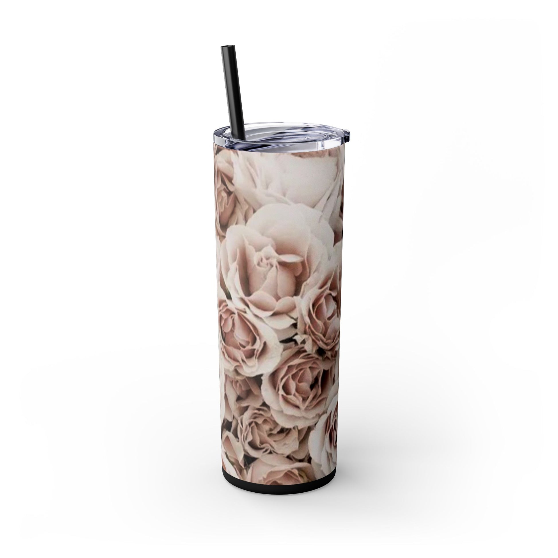Light Pink Roses Skinny Tumbler – Durable Stainless Steel 20 oz