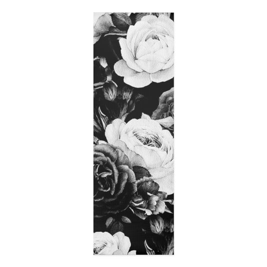 Black & White Floral Exercise Mat