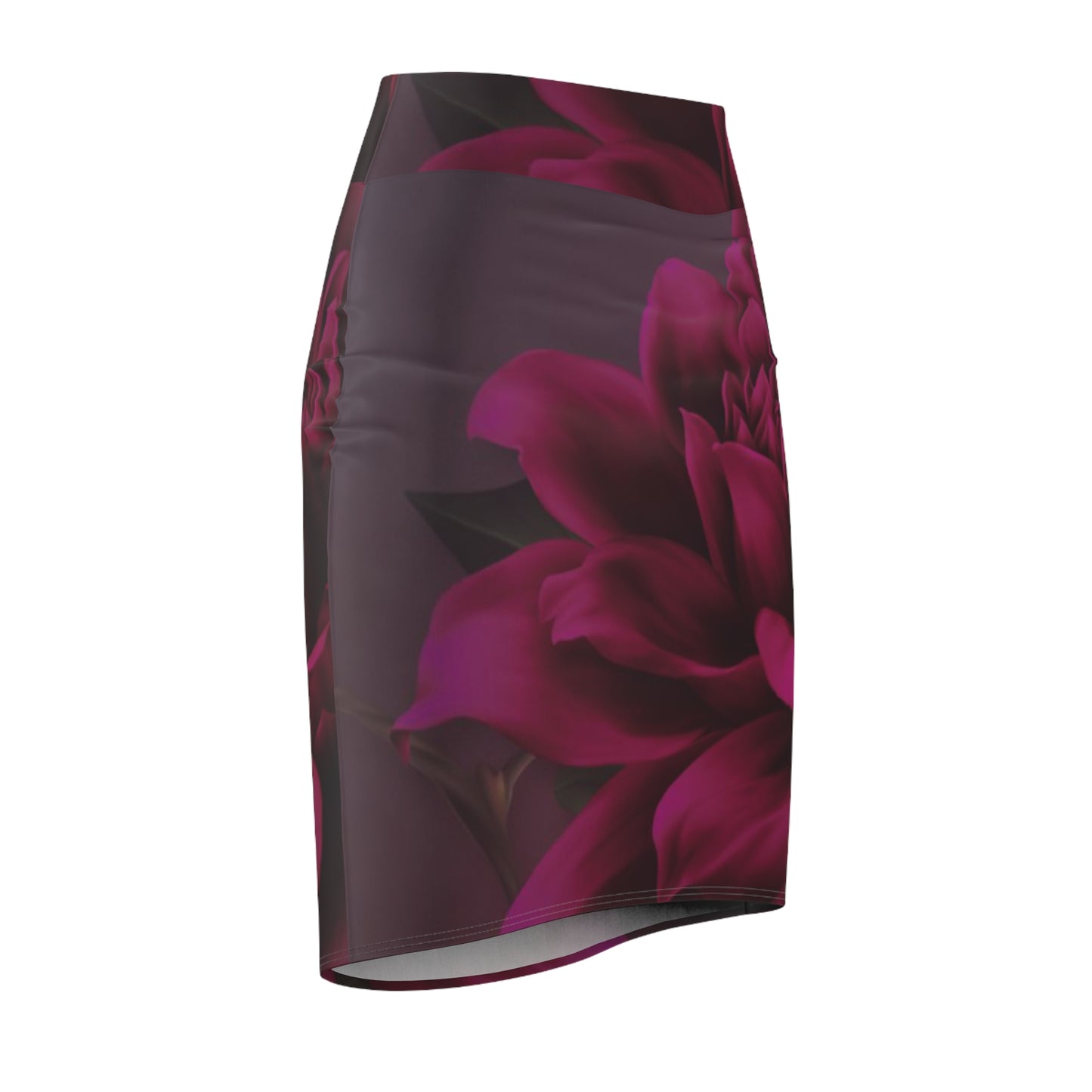 Magenta Dahlia Pencil Skirt