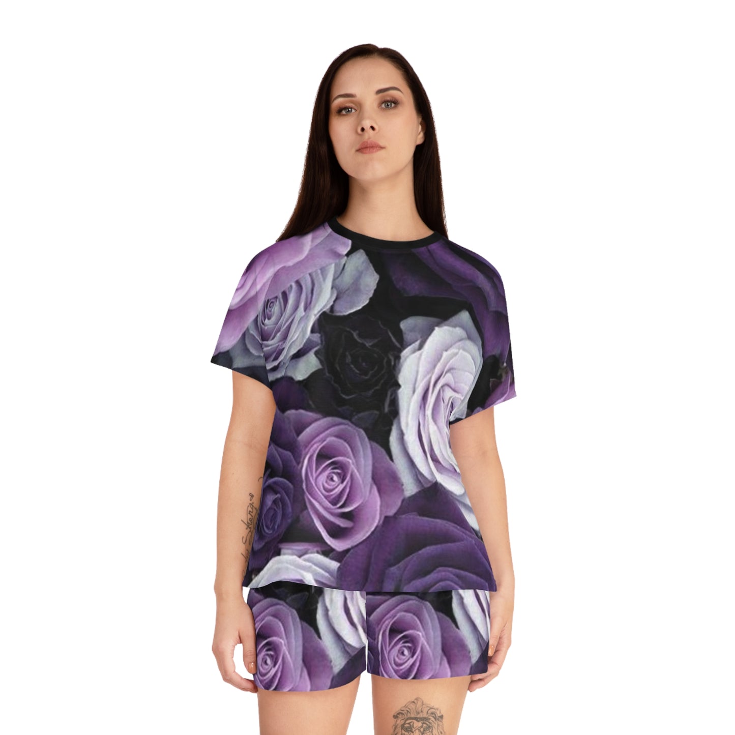Purple Roses Pajama Set