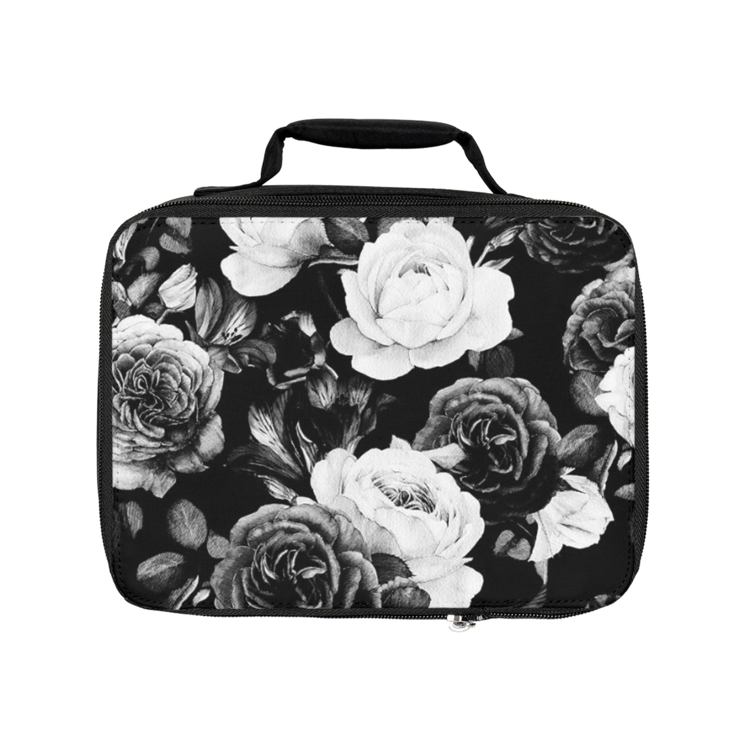 Black & White Floral Lunch Bag