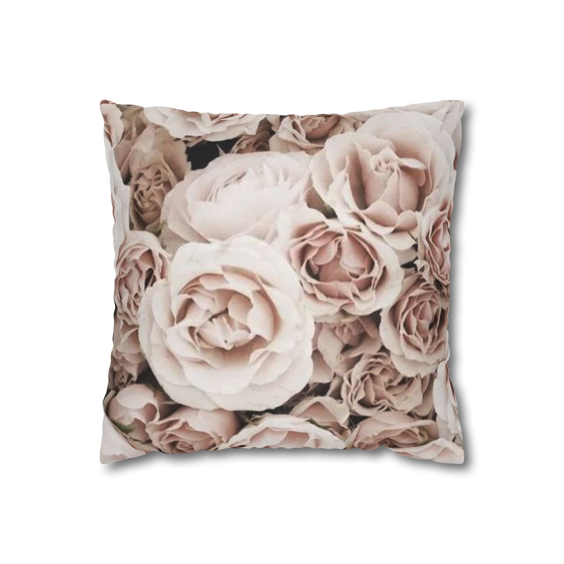 Light Pink Roses Floral Square Pillowcase
