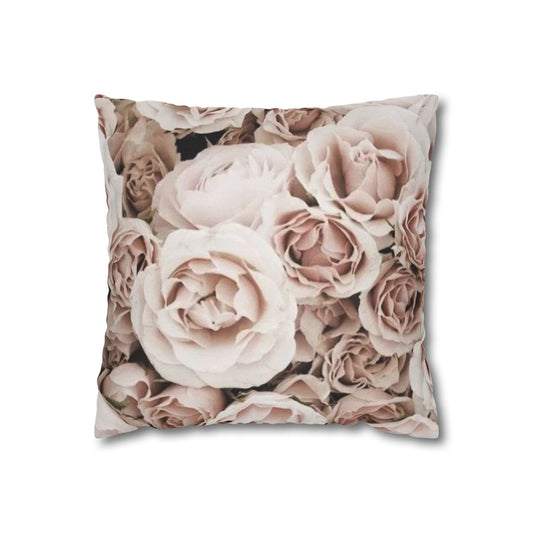 Light Pink Roses Floral Square Pillowcase