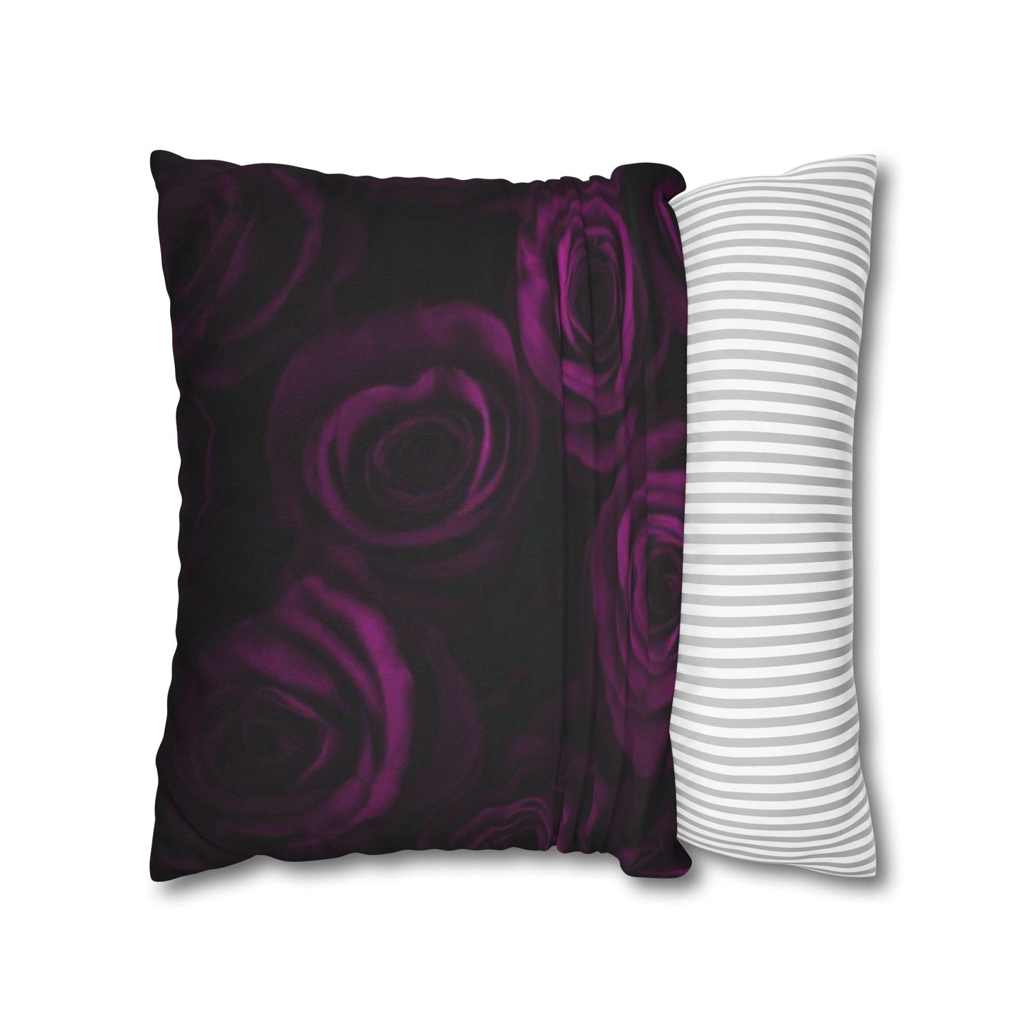 Dark Purple Roses Square Pillowcase
