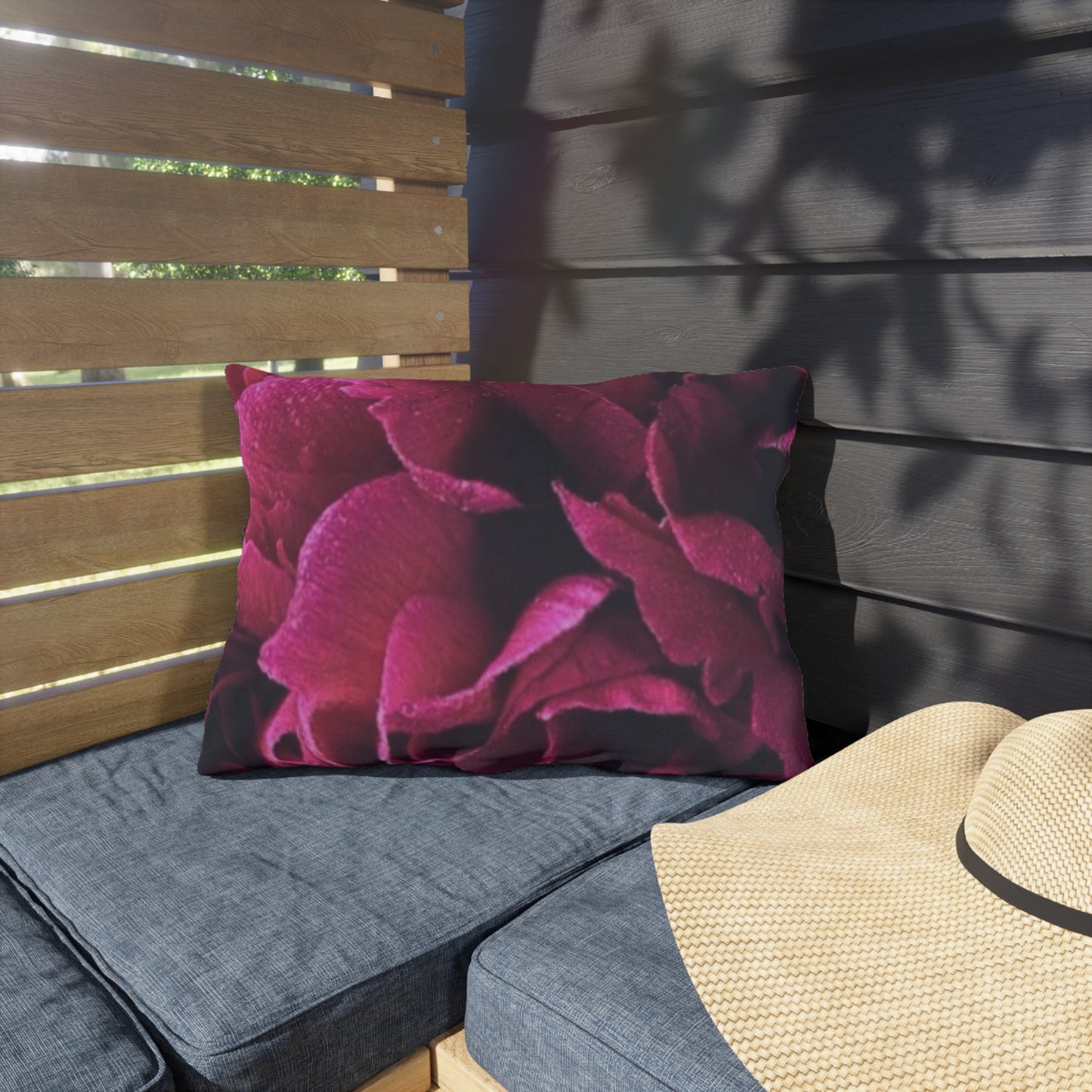 Magenta Floral Outdoor Pillow