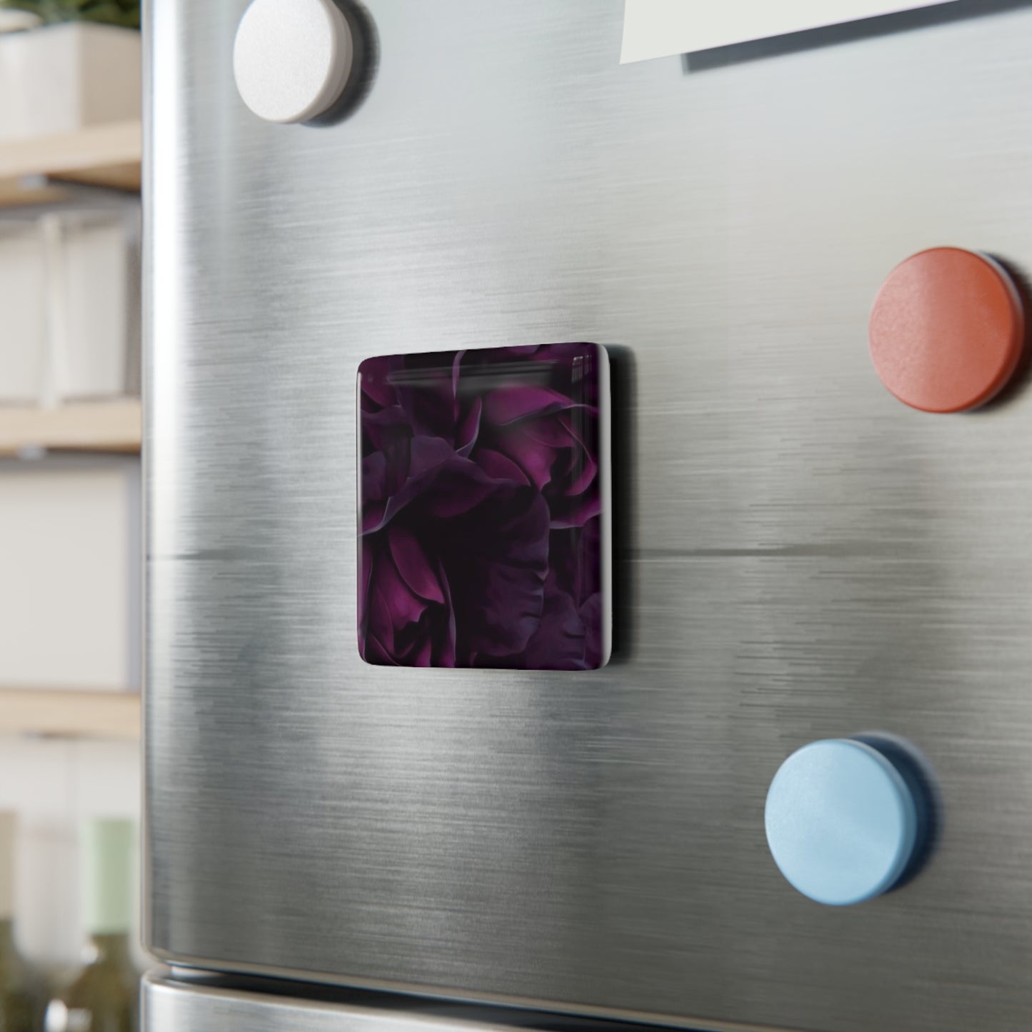 Dark Purple Floral Magnet