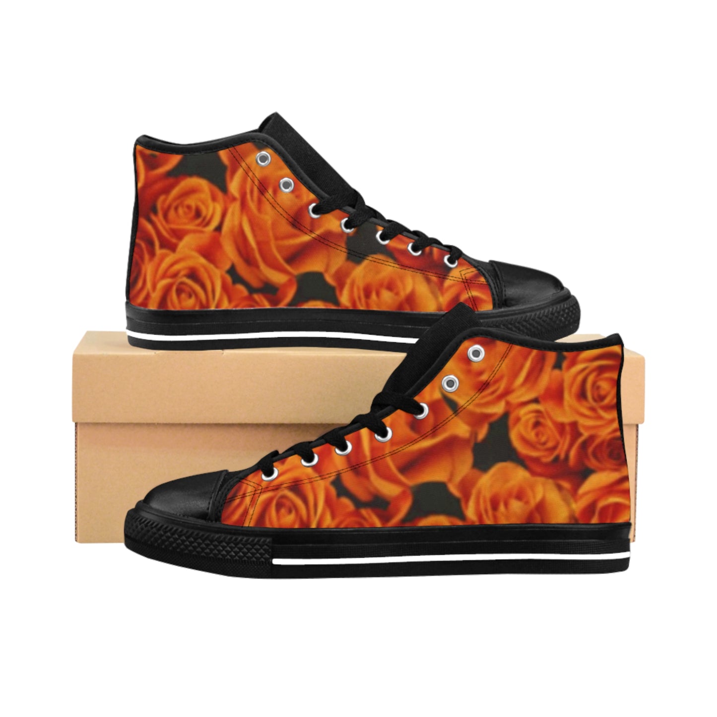 Orange Roses High Top Sneakers
